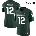 Youth Michigan State Spartans NCAA #12 Katin Houser Green NIL 2022 Authentic Nike Stitched College Football Jersey BQ32W75IW